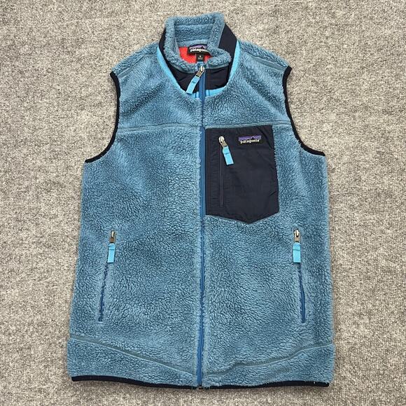 Patagonia Jackets & Blazers - Patagonia Vest Womens Medium Blue Retro X Fleece Sherpa Zip Pockets Outdoor